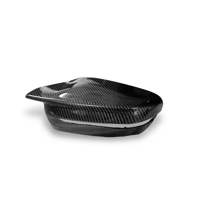 BMW G20 G22 G23 G30 G14 G15 carbon fiber mirror covers by Palenon Performance, showcasing sleek, OEM-style mirror caps.