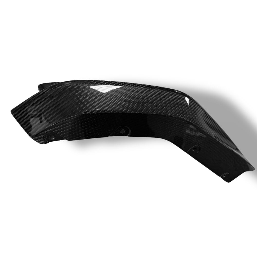 BMW G80 M3 and G82 M4 carbon fiber rear canard splitter flaps by Palenon Performance, showing the sleek aerodynamic design.