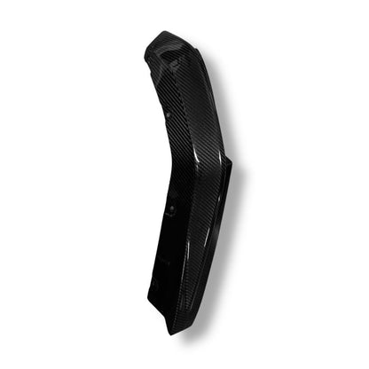 BMW G80 M3 and G82 M4 carbon fiber OEM rear canard splitter flaps by Palenon Performance, showcasing sleek aerodynamic design.