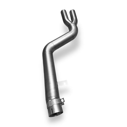 Palenon Performance B58 BMW G22 M440i and G20 M340i catback exhaust system installed on a vehicle, showing the polished exhaust pipes.
