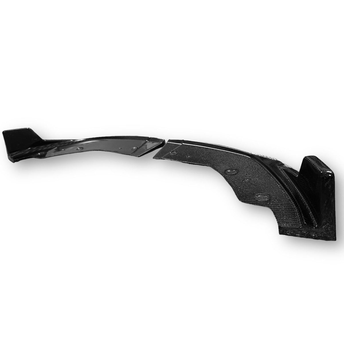 Carbon fiber M Style front lip for 2023+ BMW G20 330i and M340i, showcasing sleek design and high-quality material.