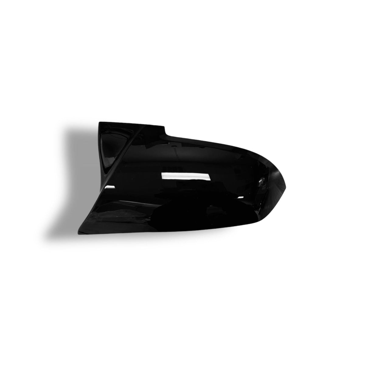 BMW F2X, F3X, F87 M2, E84 X1 mirror cover in high gloss black ABS by Palenon Performance, showcasing sleek, reflective finish.