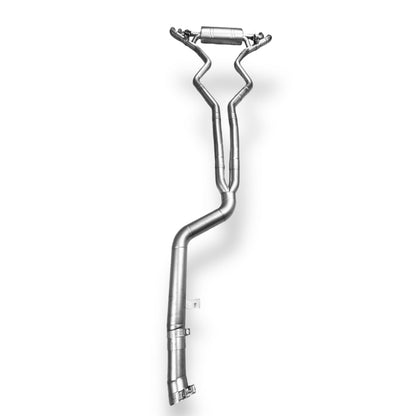 Palenon Performance B58 BMW G22 M440i and G20 M340i catback exhaust with polished metal tips and sleek design.