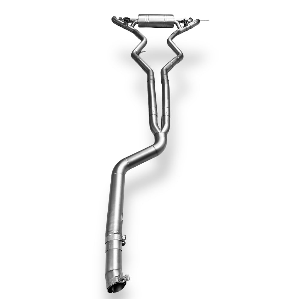 Palenon Performance B58 BMW G22 M440i and G20 M340i catback exhaust system with polished metal tips and sleek design.