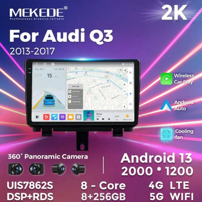 Upgrade 9" Touchscreen for Audi Q3 2011-2019 OEM with Android 14 Display