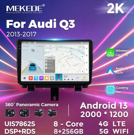 Upgrade 9" Touchscreen for Audi Q3 2011-2019 OEM with Android 14 Display