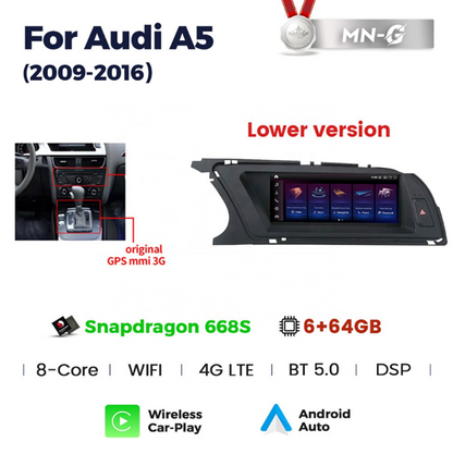 MNG Audi A5 2008-2016 Android/CarPlay 8.8" 4G Ready Multimedia Touchscreen (OEM has CD/GPS)
