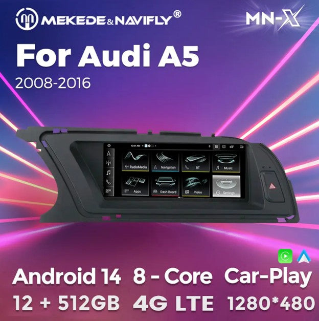 MNX 8.8" Touchscreen Upgrade for Audi A5 2008-2016 Android/CarPlay with 4G Ready Multimedia