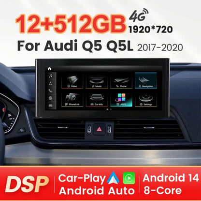 MNX Upgrade Touchscreens for Audi Q5 2017-2020 features Android/CarPlay 10.25 and 12.5" Multimedia Touchscreens