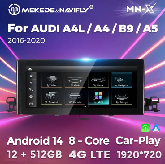 MNX Upograde Touchscreens for Audi A4 S4 A5 S5 B9 2016-2020 features Android/CarPlay 10.25 and 12.5" Multimedia Touchscreen