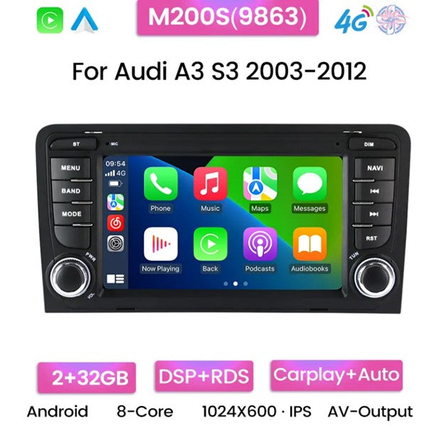 Upgrade Touchscreen for Audi A3 2003-2013 featuring Android 11 CarPlay
