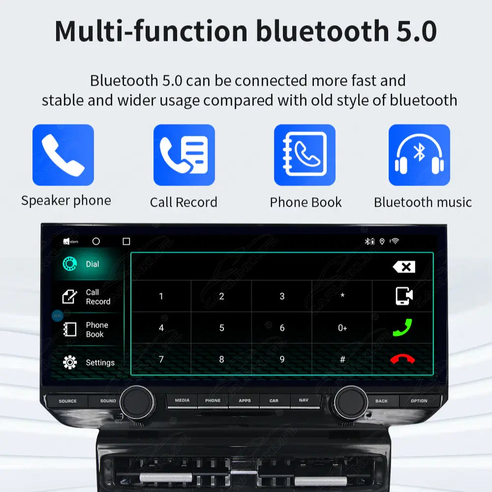 12.3-inch Android car radio for Porsche Macan 2014-2017 by Carlinklife, featuring Bluetooth 5.0 and multimedia touchscreen display.