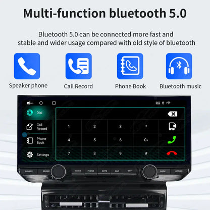 12.3-inch Android car radio for Porsche Macan 2014-2017 by Carlinklife, featuring Bluetooth 5.0 and multimedia touchscreen display.