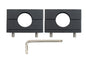 Pair of GoWesty Billet Crossbar Mounts for Vanagon Westfalia roof racks, shown installed on vehicle roof.
