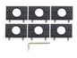 Pair of GoWesty Billet Crossbar Mounts for Vanagon Westfalia roof racks, shown mounted on vehicle roof with crossbars.