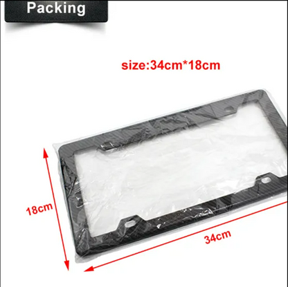 DAS MOTOR HAUS Carbon Fiber Style Aluminum Audi Rings Logo License Plate Frame (2-Pak)