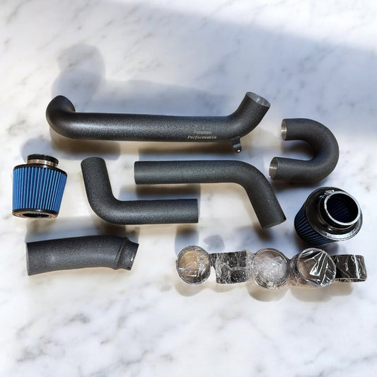 Palenon Performance S58 front mount air intake installed in a 2021+ BMW G80 M3 and G82 G83 M4 engine bay.