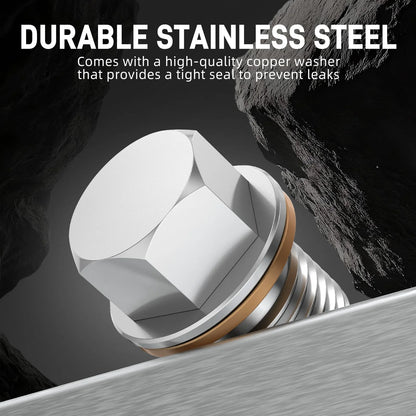 K2 Industries stainless steel magnetic differential drain plug for VW Golf, Passat, Tiguan, Audi A3, A4, A5, A6, TT, M10x1.0, 2000-2017