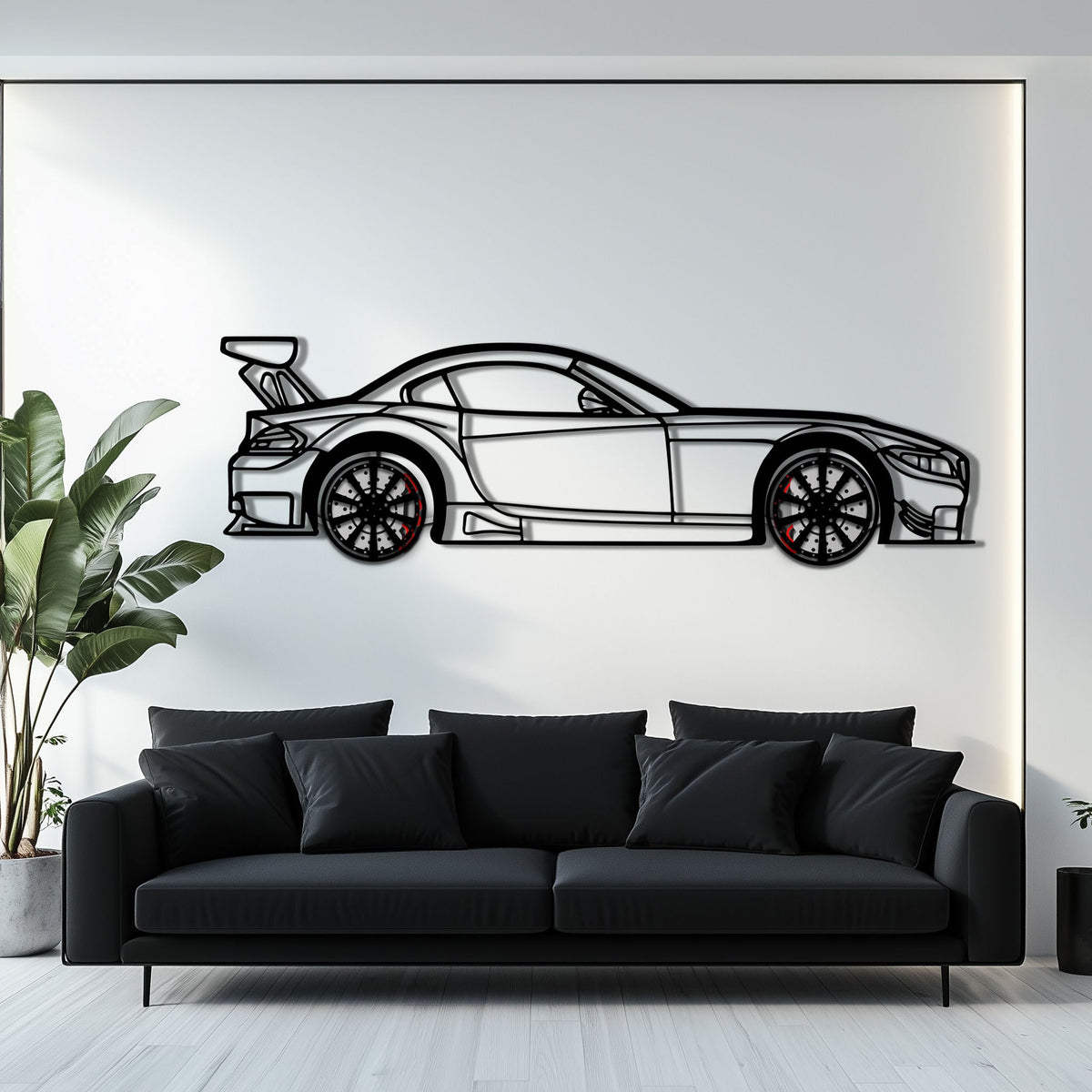 BMW Z4 E89 Metal Car Wall Art with Rotating Wheels - Modern Roadster Silhouette Decor - Interactive Automotive Wall Art - KAFMEKA113
