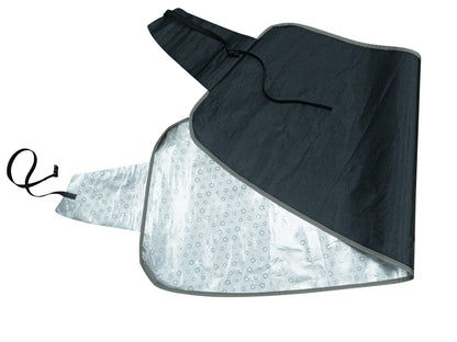GoWesty Snow & Sun Shade window cover for bus, providing insulation and sun protection for bus windows.