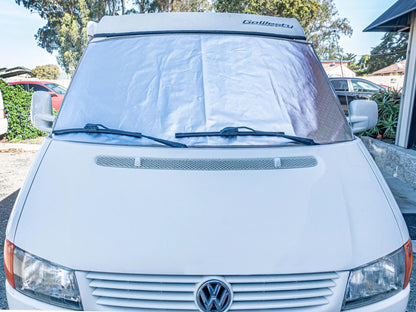 GoWesty Snow & Sun Shade window cover for Eurovan, provides sun and snow protection for vehicle windows.