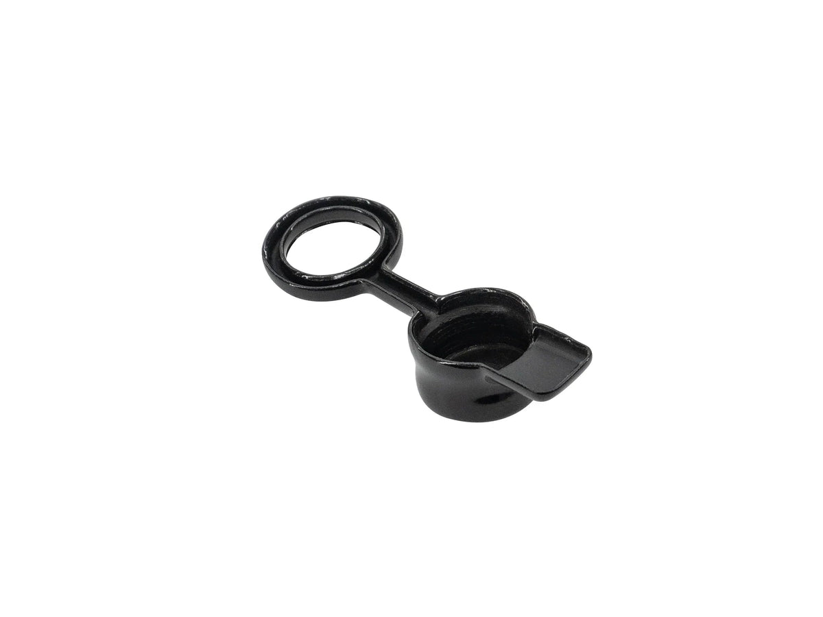 GoWesty rubber cap for Rotopax spout kit, shown fitting securely over the spout to prevent leaks and debris.