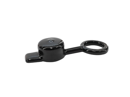 GoWesty rubber cap for Rotopax spout kit, shown on the spout, providing a secure seal for fuel or water containers.