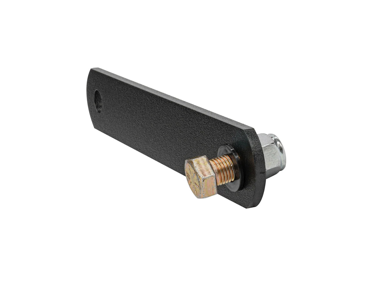 GoWesty seat belt receiver extension kit showing metal connectors and adjustable strap for vehicle safety.