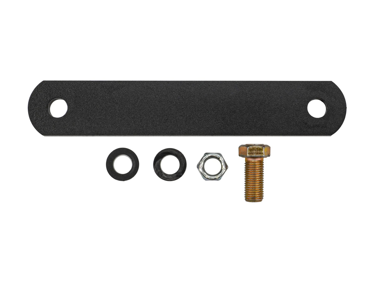 GoWesty seat belt receiver extension kit showing the flexible extension and hardware components for vehicle safety.