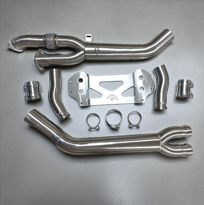 Palenon Performance single mid pipe for BMW G80 M3, G83 M4, G82 M4 with S58 engine, showcasing the exhaust component.