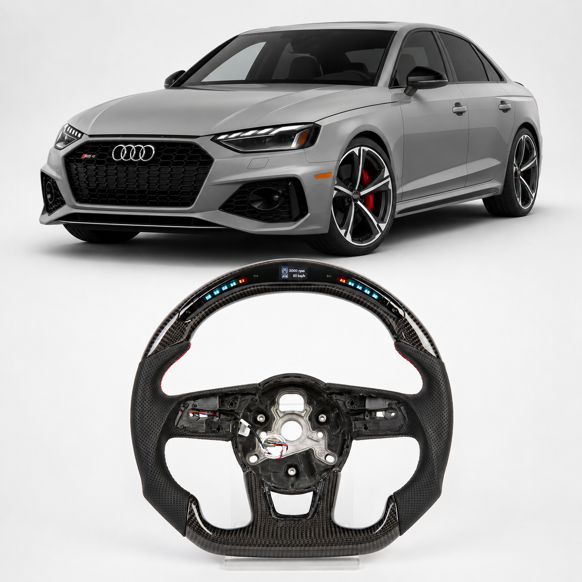 LED Carbon Fiber Steering Wheel for Audi A3 A4 A5 S3 S4 S5
