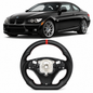 Vekto full leather steering wheel for BMW E90 E92 E93 M3 328i 335i, shown with textured leather surface and ergonomic grip
