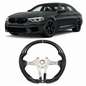Vekto real carbon fiber M Sport steering wheel for BMW F10 M5, F90 M5, M8, and F Series models with sporty design.