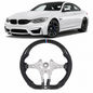 Vekto real carbon fiber M Sport steering wheel for BMW F-Series 1, 2, 3, 4, X1, X2, X3, X4, X5, X6 models, showing the wheel's detailed design.
