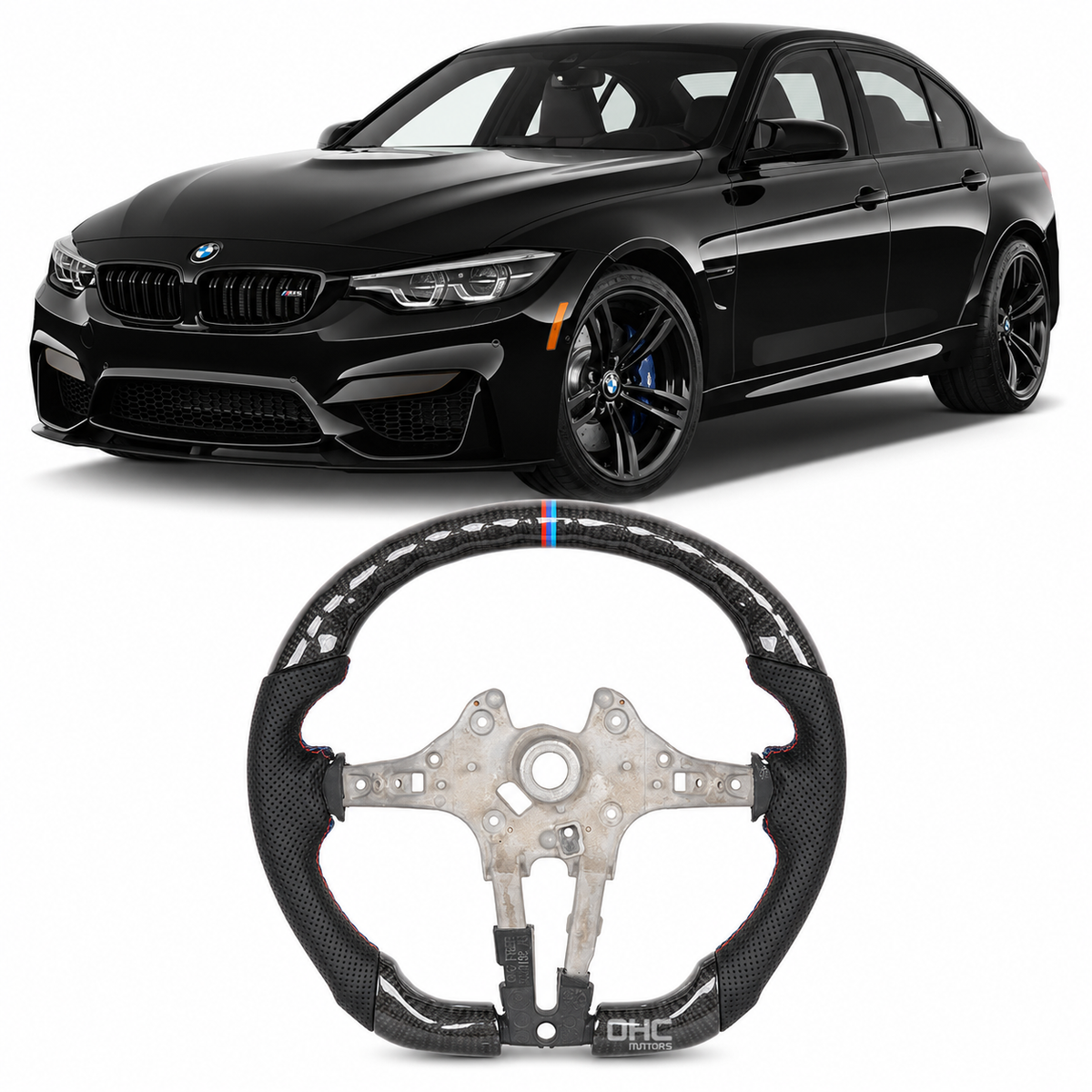 Vekto carbon fiber steering wheel for BMW F30 F-Series, M3, 1 Series, X3, F15, F87, F26, F21, F23, F46, F31, F83, F39 models