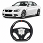 Vekto carbon fiber steering wheel for BMW E90 E92 E93 M3 series, manual transmission, close-up view of the sleek, textured wheel.