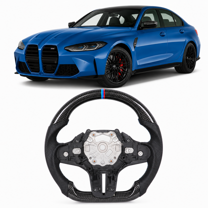 Vekto real carbon fiber steering wheel for BMW G20 G21 G22 G28 G29 M3 G80, featuring sleek design and premium materials.