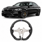 Vekto carbon fiber steering wheel for BMW F Series F10 F11 M5 M6 F06 F13 F02 F03 F07, close-up of sporty, textured wheel design