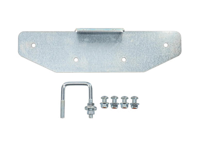 GoWesty tray on spare bracket bundle for Bus and Vanagon, showing durable metal tray attached to vehicle's spare tire bracket.
