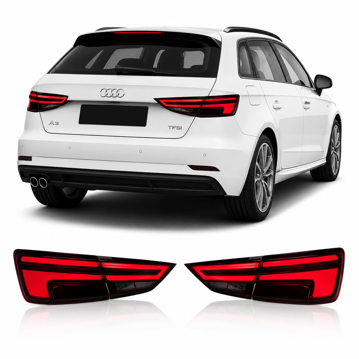 LED Taillights for Audi A3 2013–2019 Dynamic Turn Signal Rear Light Assembly - AudiGear.com - Taillights
