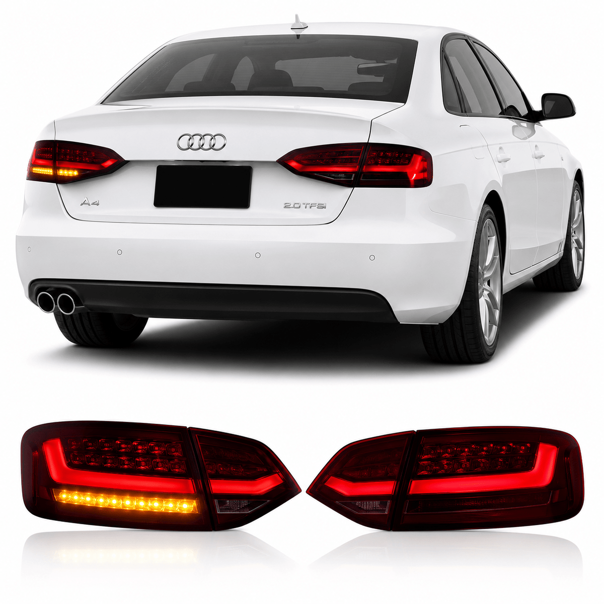 LED Taillights for Audi A4 2009–2012 Dynamic Turn Signal Rear Light Assembly - AudiGear.com - Taillights