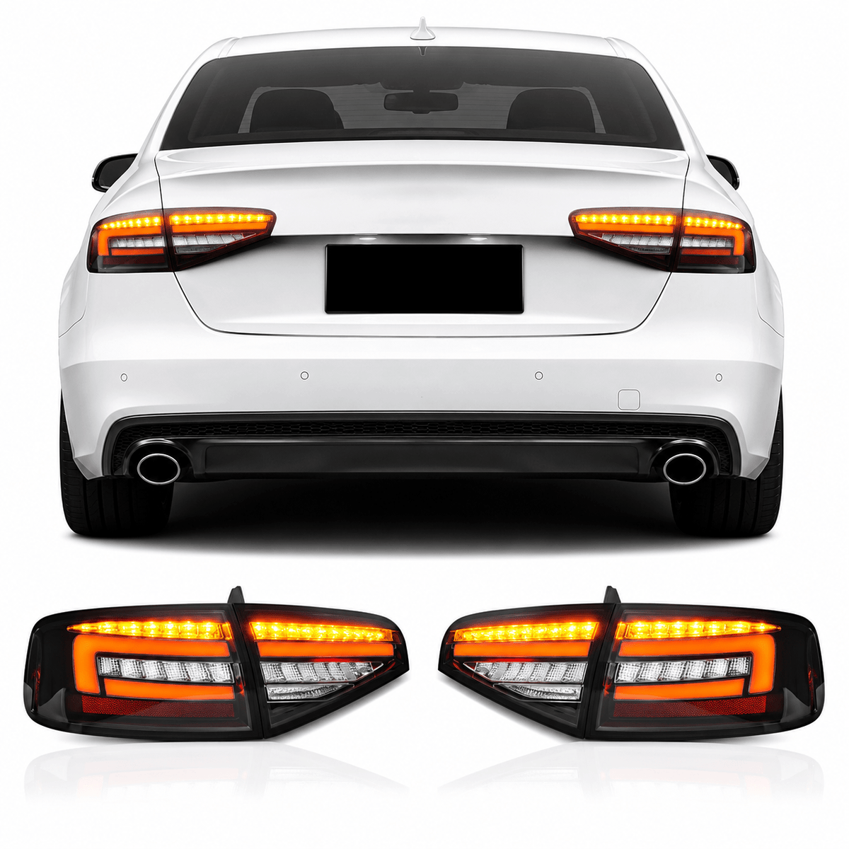 LED Tail Lights for Audi A4 2013-2016 with Dynamic Turn Signals - AudiGear.com - Taillights