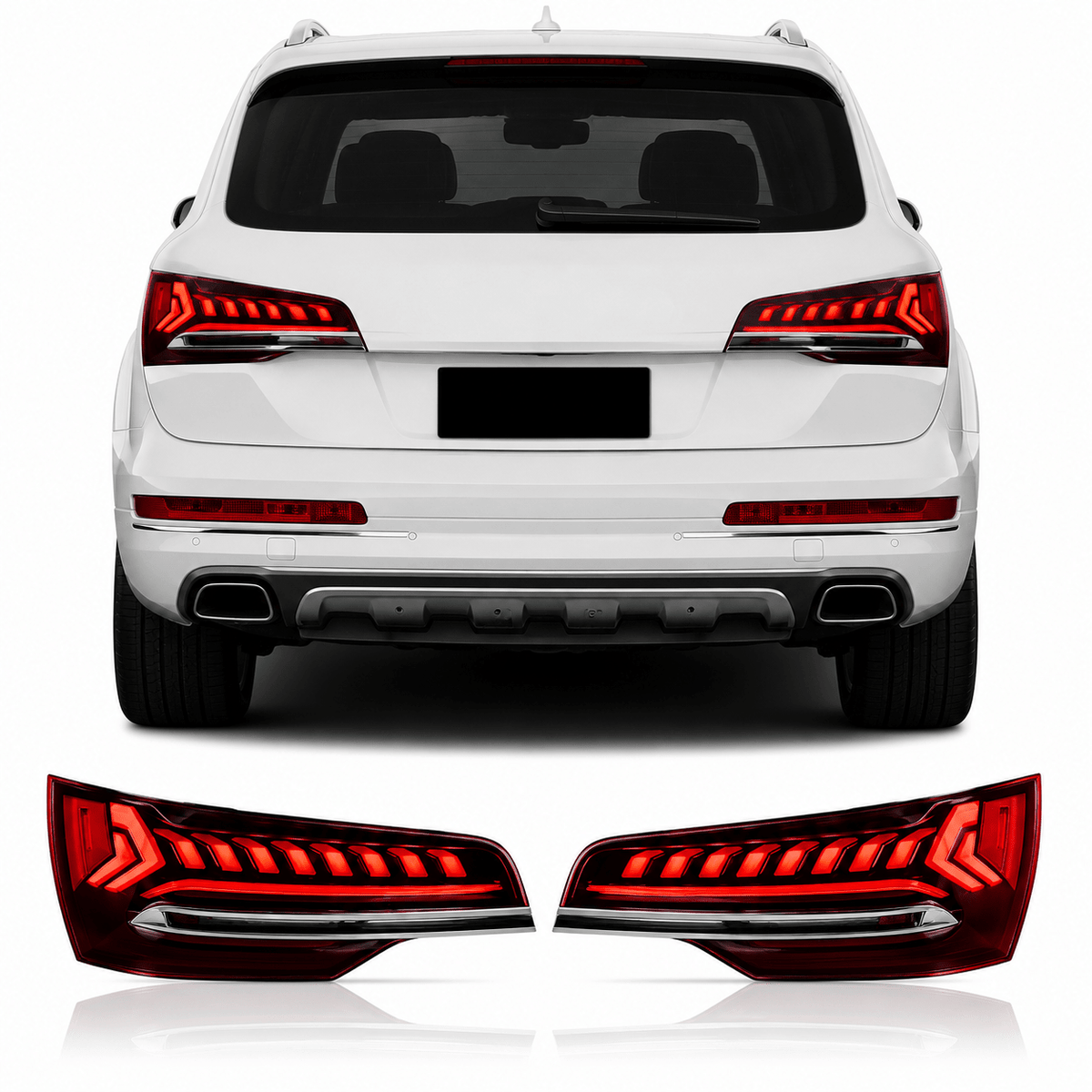 LED Tail Lights for Audi Q7 2006-2015 with Dynamic Turn Signals - AudiGear.com - Taillights
