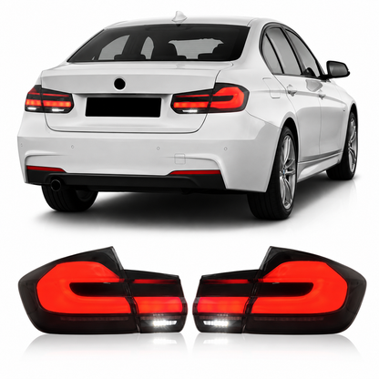 Vekto G30 LCI style LED tail light for BMW 3 Series F31 Touring 2012-2019, showing the illuminated red and clear lens design.
