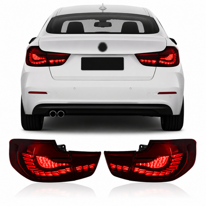 Vekto premium plug-and-play LED rear taillight assembly for BMW 3 Series GT F34, with clear lens and LED lighting elements.