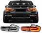 Vekto MP Style clear LCI LED taillight for BMW 3 Series F30 F35 M3 F80 2012-2018, showing sleek LED tail light design