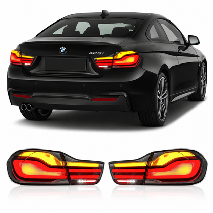 Vekto LED tail light for BMW 4 Series F32/F82 2012-2018, showing the rear taillight assembly with illuminated LEDs.