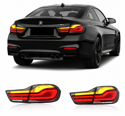 Vekto LED laser style tail lights for BMW 4 Series F32 M4 F82 2014-2018, showing sleek, modern taillight design.