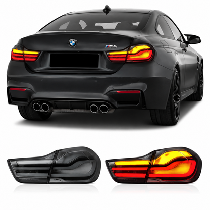 Vekto clear LED taillights for BMW 4 Series F32 F33 F36 F82 F83 2014-2020, showing sleek, modern design with bright LED accents.