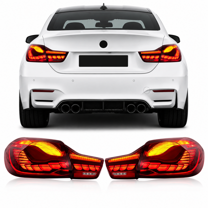 Vekto GTS Style OLED LED taillights for BMW 4 Series F32/F33/F36 and F82/F83 M4, 2014-2020, showing sleek rear lighting design.